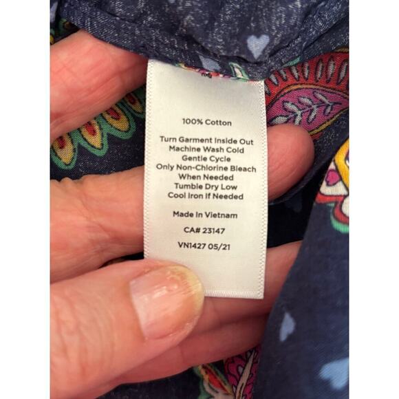 Talbots Plus blue paisley tunic, X, bohemian, vintage inspired, soft romantic - Picture 6 of 6